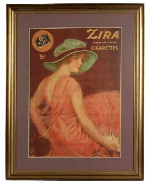 Appraisal: Zira Turkish Virginia Cigarettes Poster Description Framed and matted A