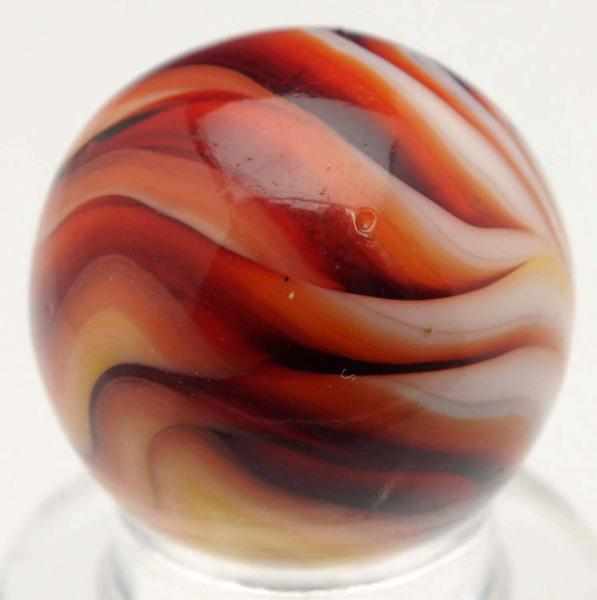 Appraisal: Christensen Agate -Color Flame Marble White base with red cream