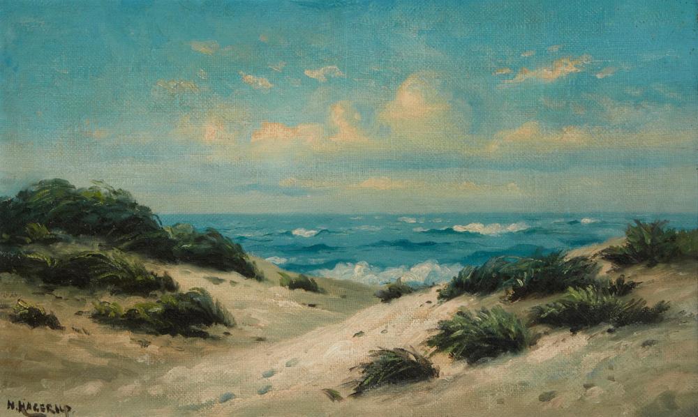 Appraisal: Nels Hagerup - Coastal dunes with tall grass Oil on