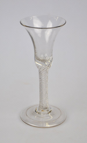 Appraisal: th century drinking glass with trumpet shaped bowl on a