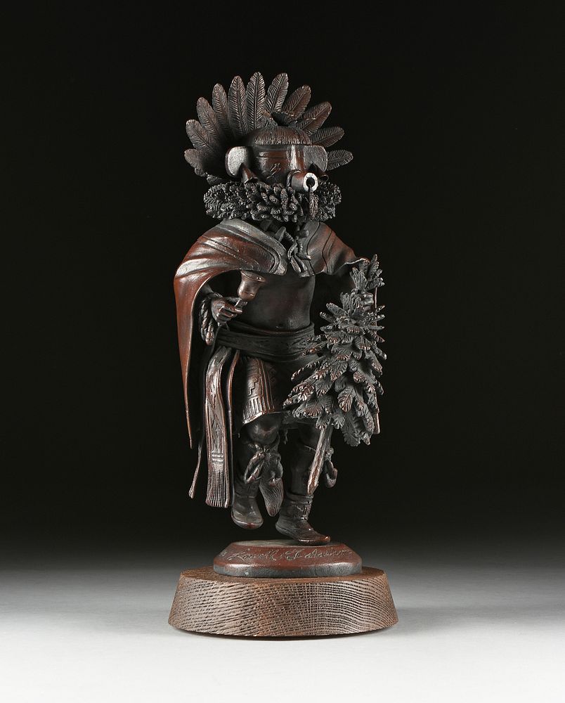 Appraisal: LOWELL TALASHOMA SR Hopi - A BRONZE SCULPTURE Talavai-The Morning