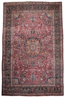 Appraisal: Kashan Carpet early to mid- th century cobalt ground medallion