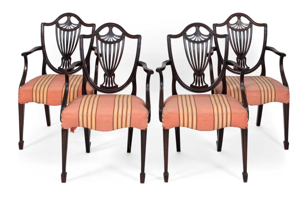 Appraisal: SET OF FOUR FEDERAL ARMCHAIRS ATTRIBUTED TO SAMUEL MCINTIRE SALEM