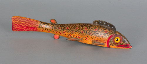 Appraisal: Brook trout decoy attributed to Oscar Peterson ca l