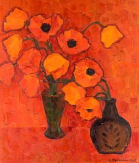 Appraisal: NIKOLAY STEPANOVICH TROSHIN RUSSIAN - Red Poppies oil on canvas