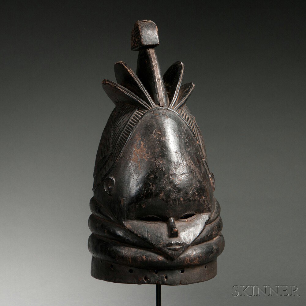 Appraisal: Bundu Carved Wood Helmet Mask Sierra Leone a woman's initiation