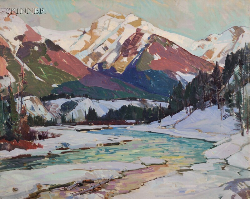 Appraisal: Aldro Thompson Hibbard American - River and Mountains Unsigned estate