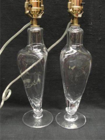 Appraisal: Pair of SIMON PEARCE Blown Glass Lamps From a Larchmont