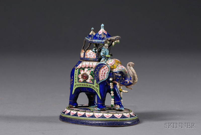 Appraisal: Enamel Work India late th early th century elephant with