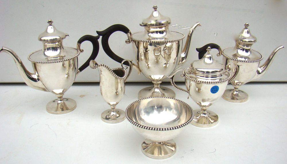 Appraisal: SIX-PIECE STERLING SILVER TEA AND COFFEE SET By Simon Bros