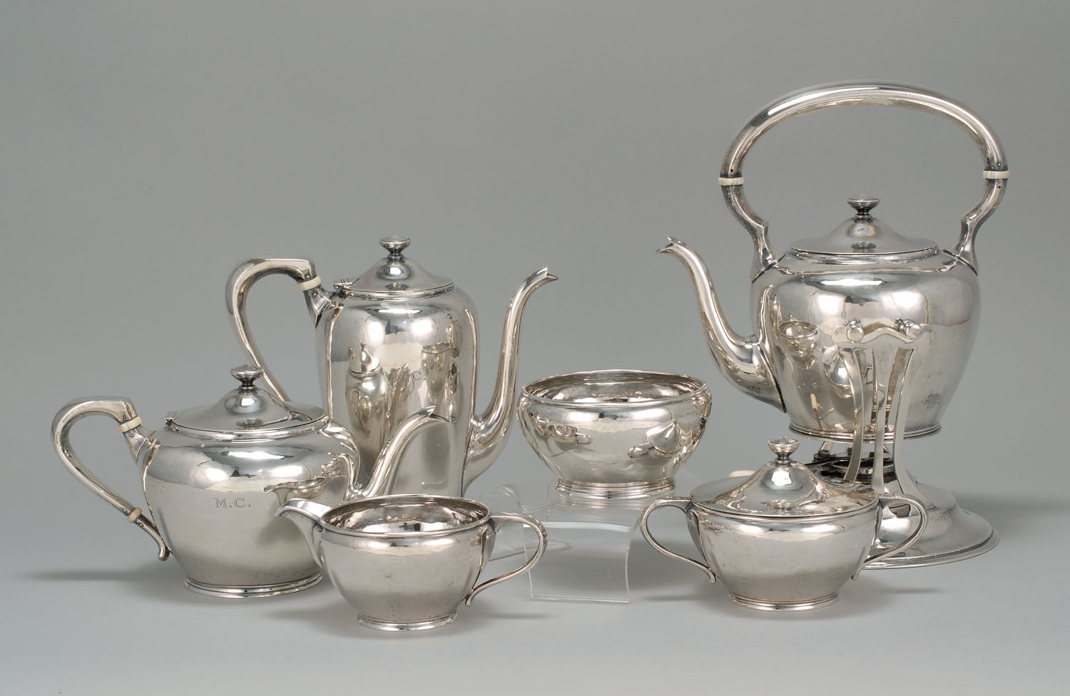 Appraisal: STERLING SILVER SIX-PIECE TEA SET BY KARL F LEINONEN OF