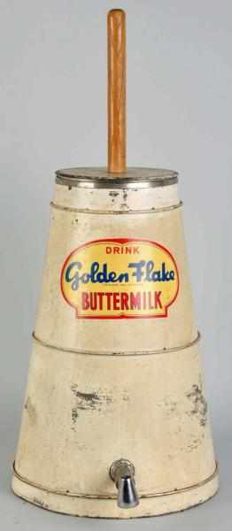 Appraisal: Metal Golden Flake Buttermilk Churn Dispenser Nice display item with