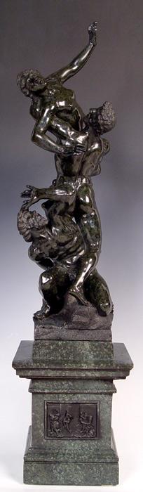 Appraisal: AN ITALIAN VERDE ANTICO MARBLE GROUP OF THE RAPE OF