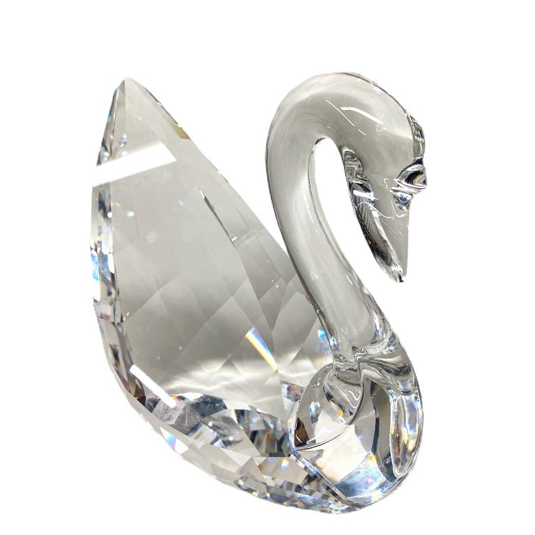 Appraisal: Swarovski Large Crystal Swan Swarovski Large Crystal Swan Signed Measures