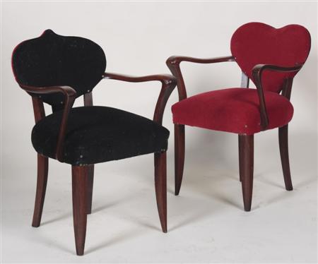 Appraisal: A set of four card chairs each chair with a