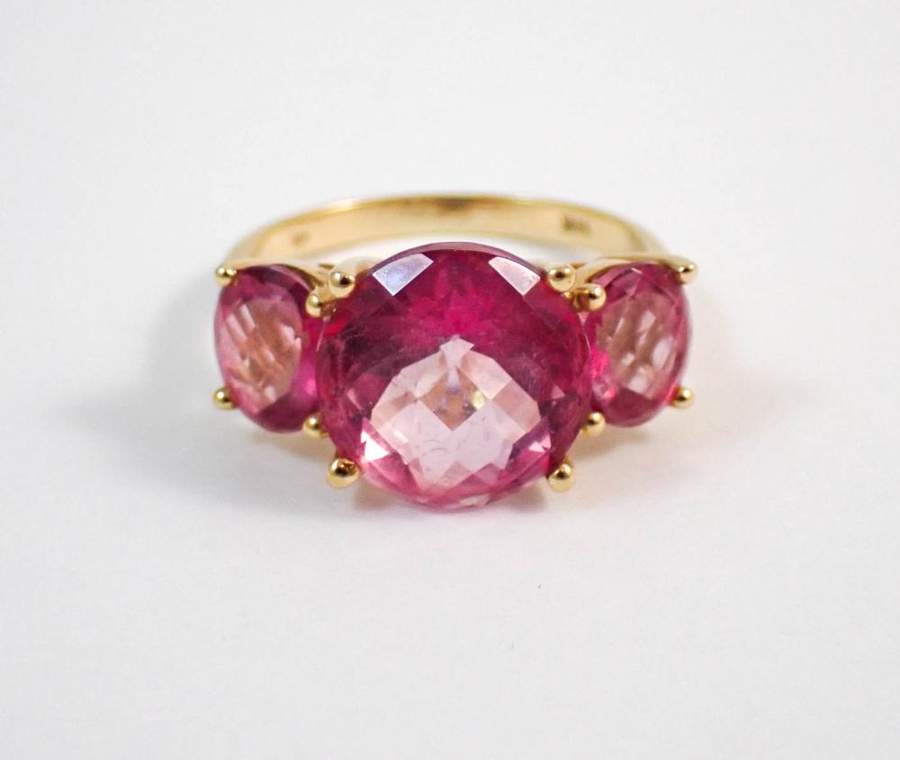 Appraisal: PINK TOPAZ AND FOURTEEN KARAT GOLD RING with an oval