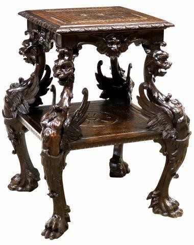 Appraisal: Italian Renaissance Revival table late th early th c two