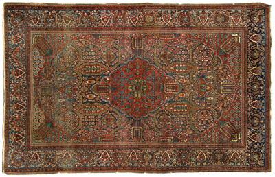 Appraisal: Motasham Kashan rug very finely woven central medallion with scattered