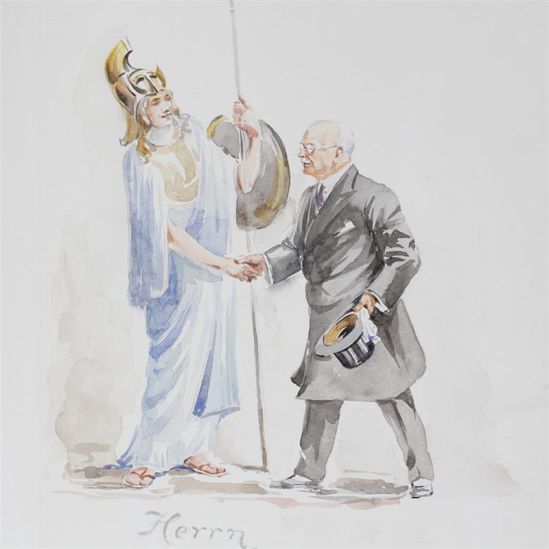 Appraisal: German Watercolor Illustration for Herrn Geheimen Regierungsrat Professor Dr Duisberg