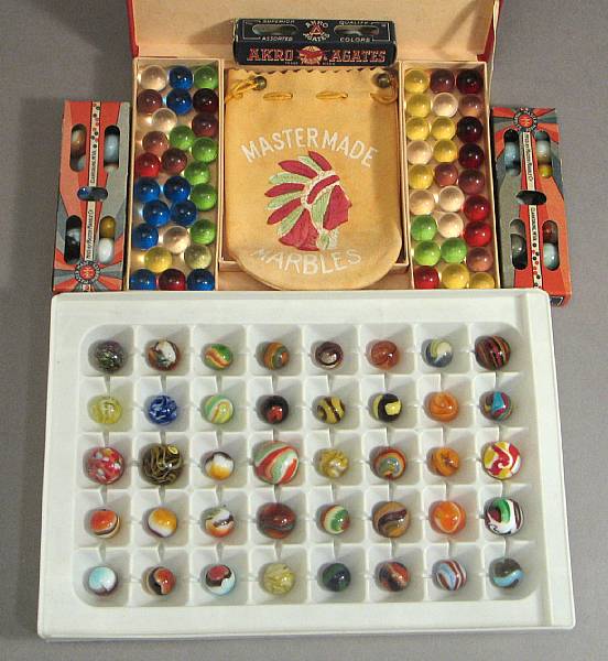 Appraisal: Grouping of Marbles Lot includes boxed Master marbles an Akro