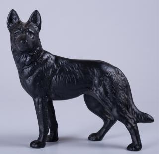 Appraisal: Reproduction Cast Iron German Shepherd Bank Reproduction cast iron German