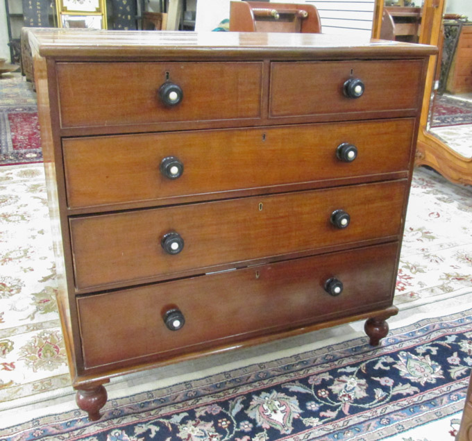 Appraisal: VICTORIAN MAHOGANY CHEST OF DRAWERS Scottish th century with two