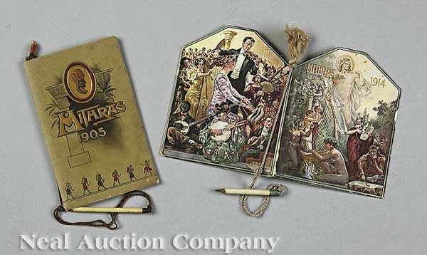 Appraisal: Mardi Gras two dance cards including High Priests of Mithras