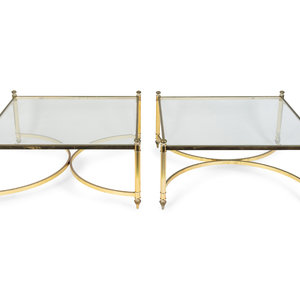 Appraisal: A Pair of Neoclassical Style Gilt Metal and Glass Coffee