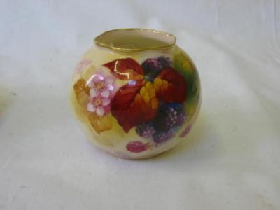 Appraisal: A ROYAL WORCESTER PORCELAIN VASE of globular form painted with