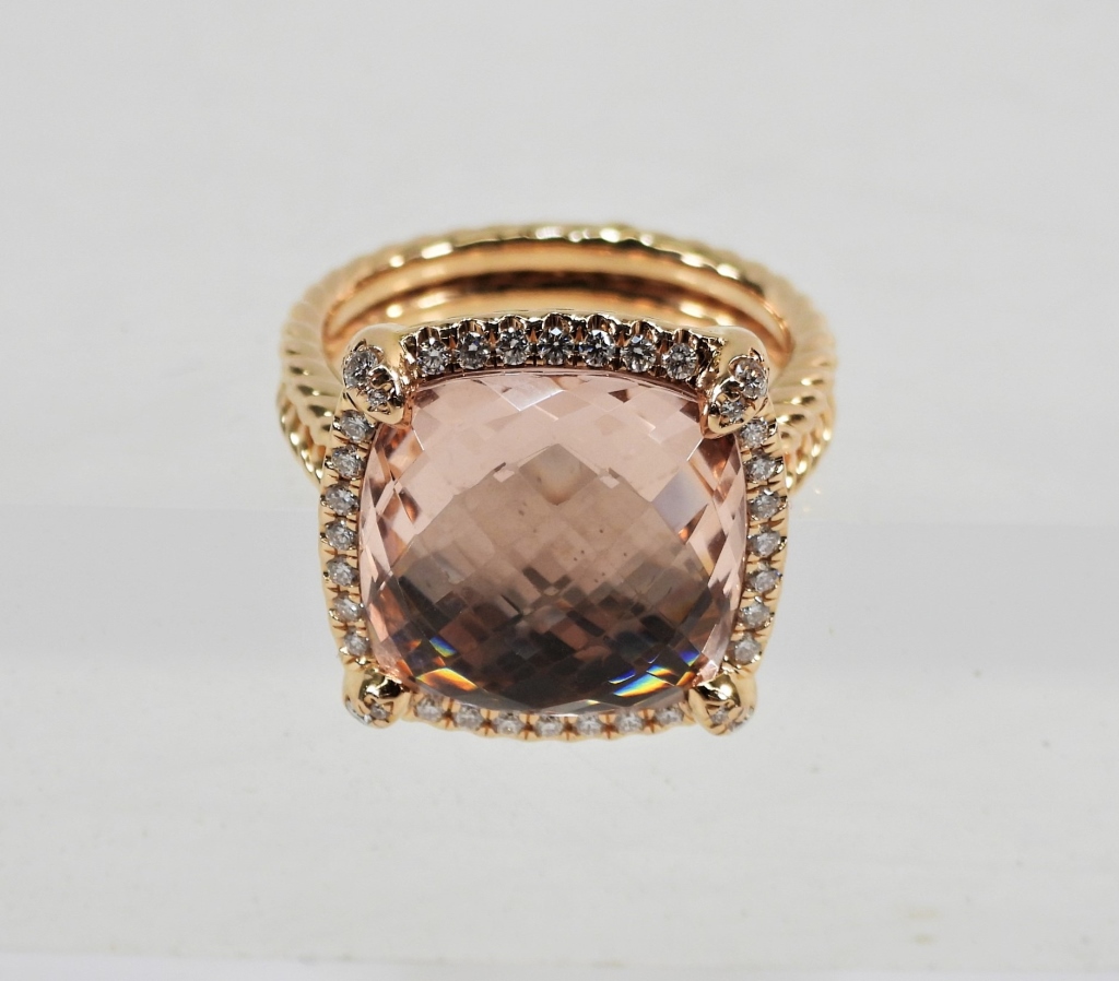 Appraisal: DAVID YURMAN K ROSE GOLD MORGANITE RING United States th