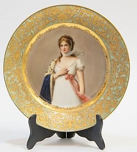 Appraisal: ROYAL VIENNA PORCELAIN CABINET PLATE OF LOUISELate th Century Beehive