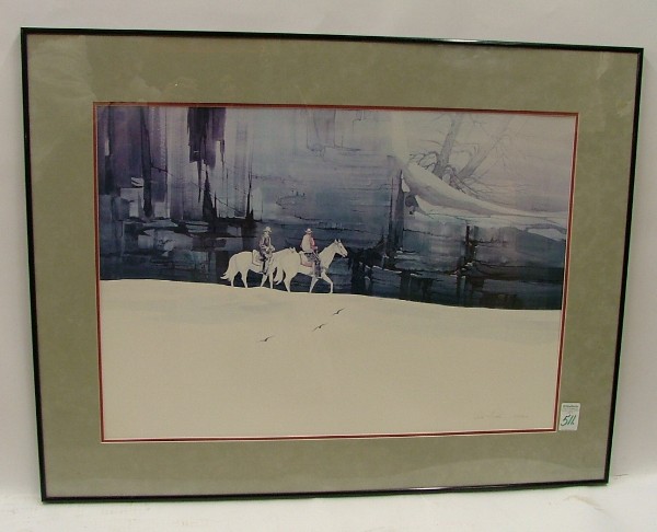 Appraisal: MICHAEL ATKINSON COLOR OFF-SET LITHOGRAPH American th century titled Along