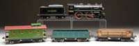 Appraisal: LIONEL STANDARD GAUGE LOCO MATCHING TENDER THREE CARS Black engine