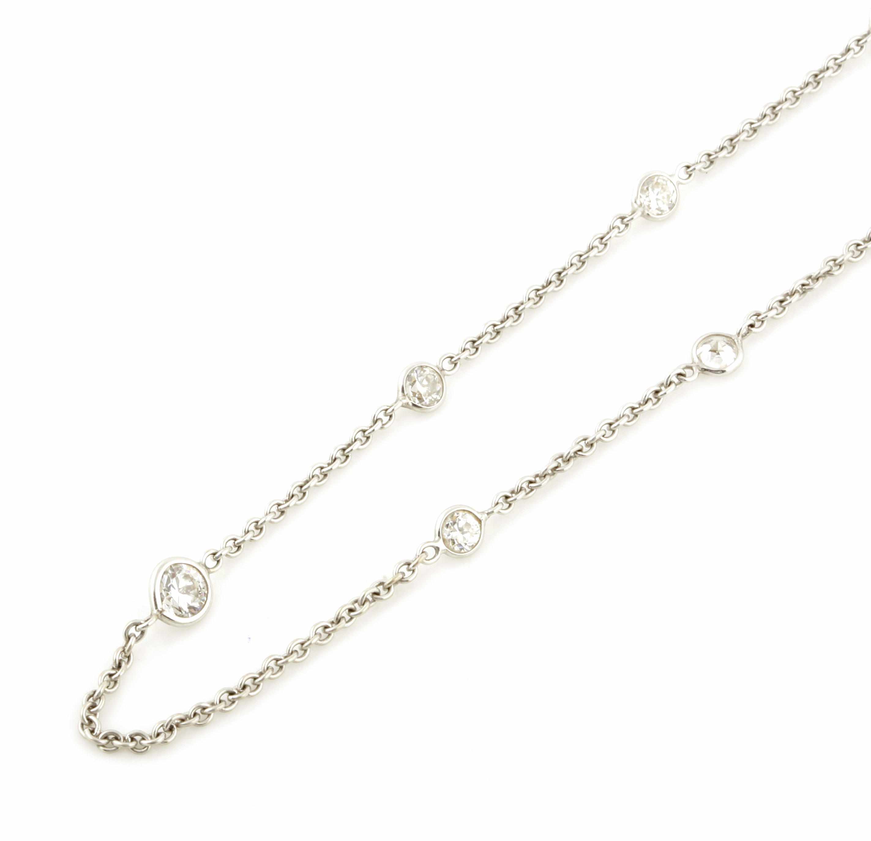 Appraisal: A diamond and k white gold chain estimated total diamond