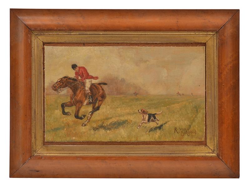 Appraisal: R JOAN BIDGOOD THE HUNT OIL ON CANVAS BOARD R