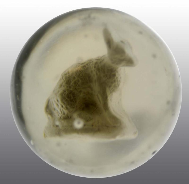 Appraisal: Sulphide Bunny Marble Description Buffed surface Figure is a large