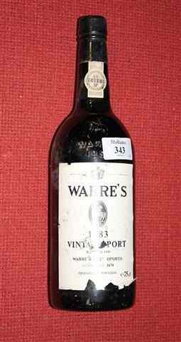 Appraisal: TWO BOTTLES OF WARRE'S VINTAGE PORT low neck