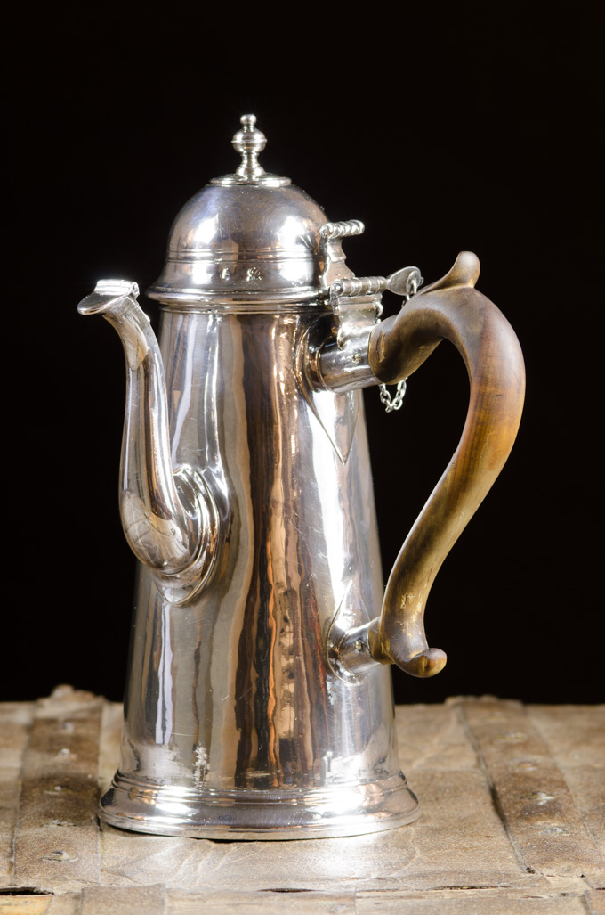 Appraisal: ENGLISH BRITANNIA STERLING SILVER COFFEE POT maker Nathaniel Lock first