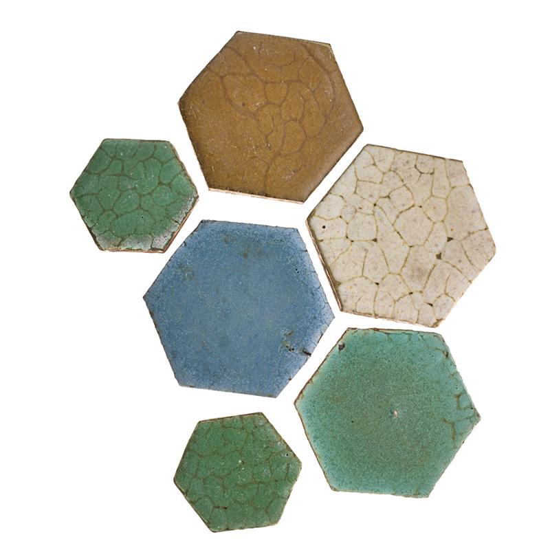 Appraisal: GRUEBY Hexagonal tiles approx Condition Report Overall good condition