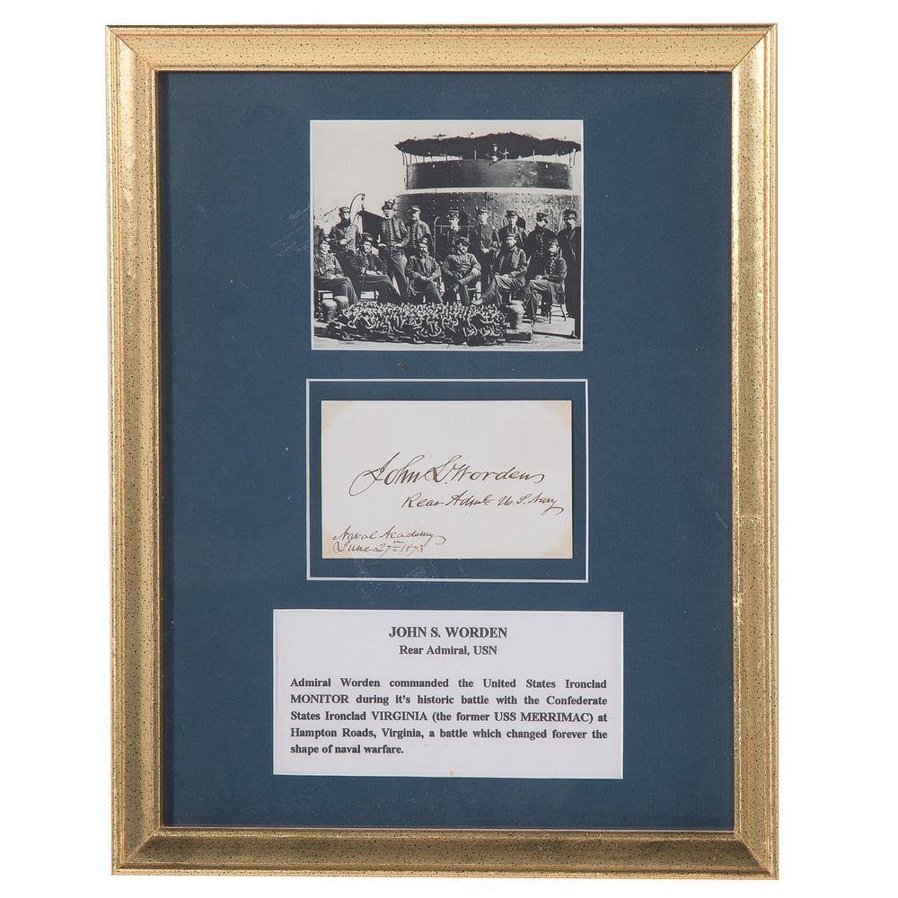 Appraisal: Union Rear Admiral John L Worden signature - Commander of