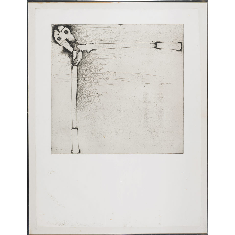 Appraisal: Jim Dine - American BOLT CUTTERS WC Etching printed with