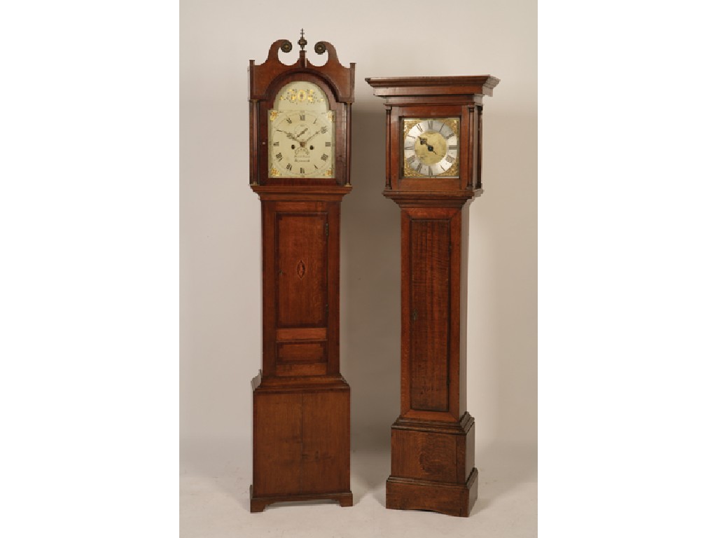 Appraisal: A VICTORIAN OAK AND MAHOGANY CROSSBANDED LONGCASE CLOCK the white