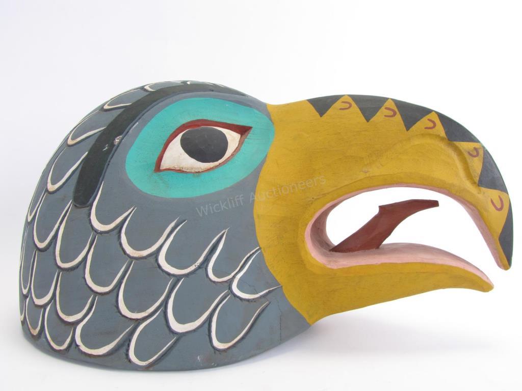 Appraisal: Pacific Northwest Indian Eagle Mask Helmet carved from a single