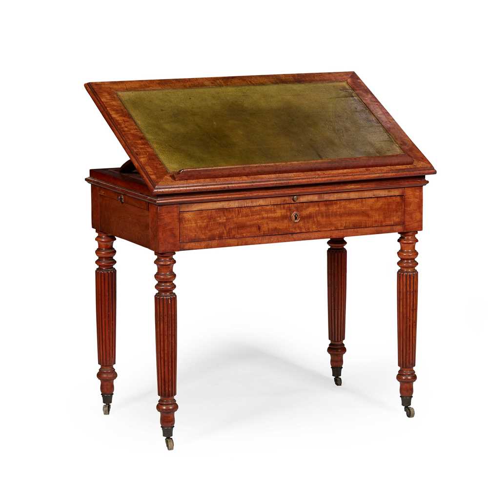 Appraisal: REGENCY MAHOGANY DRAUGHTSMAN'S TABLE EARLY TH CENTURY the hinged and