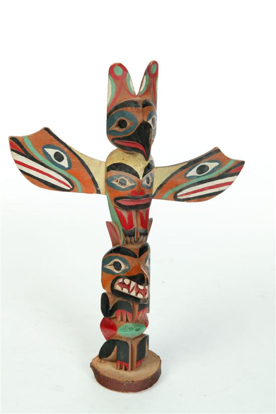 Appraisal: TOTEM POLE Northwest Coast nd half- th century pine Carved