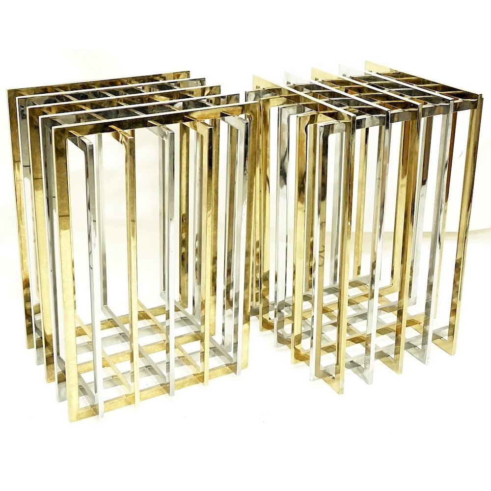 Appraisal: Pierre Cardin born Chrome and Brass Bases Pierre Cardin born