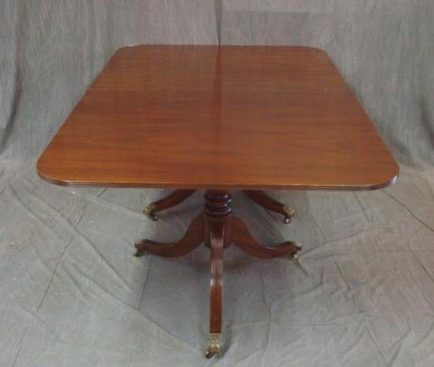 Appraisal: KITTINGER Twin Pedestal Mahogany Dining Table with Leaves Has burn