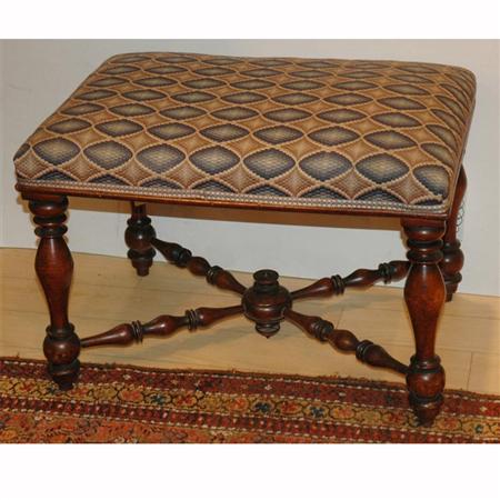 Appraisal: Victorian Needlepoint Upholstered Mahogany Stool Estimate -