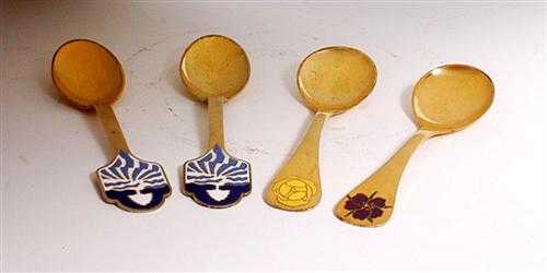 Appraisal: JENSEN GEORG TWO SPOONS Silver gilt Two spoons from and