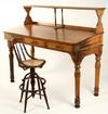 Appraisal: DESK AND CHAIR - Circa oak plantation desk with an